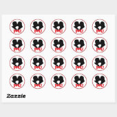 Silhouet van Paar Kussen Met "I ♥ U" Ronde Sticker (Vel)