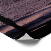 Silhouet van palmbomen en dok tijdens de zonsonder poster (Hoek)