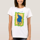 Silhouet van polospeler moderne paardrijden sport t-shirt (Voorkant)