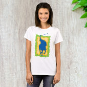 Silhouet van polospeler moderne paardrijden sport t-shirt