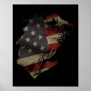 Silhouet van president Donald Trump met Amerikaans Poster