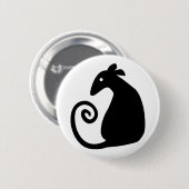 Silhouet van rat knop ronde button 5,7 cm (Voorkant /achterkant)