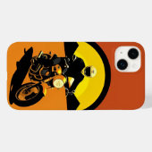 Silhouet van retro motorrijder Case-Mate iPhone case (Achterkant (horizontaal))
