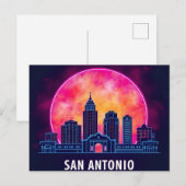 Silhouet van San Antonio Texas Briefkaart (Voorkant / Achterkant)