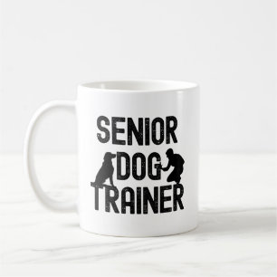 Silhouet van senior honden trainer grafisch voor m koffiemok