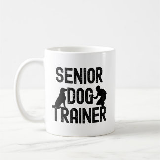 Silhouet van senior honden trainer grafisch voor m koffiemok