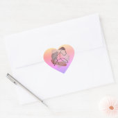 Silhouet van sereniteit: de schoonheid van een vri hart sticker (Envelop)
