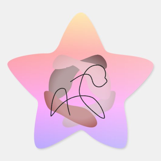 Silhouet van Sereniteit: De Schoonheid van een Vri Ster Sticker (Voorkant)