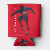 Silhouet van skateboarder - Stedelijk ontwerp Blikjeskoeler (Voorkant)