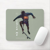 Silhouet van skateboarder - Stedelijk ontwerp Muismat (Met muis)