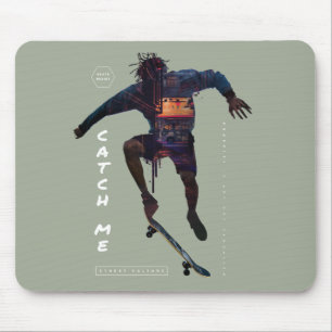 Silhouet van skateboarder - Stedelijk ontwerp Muismat