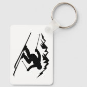 Silhouet van skiër sleutelhanger (Achterkant)