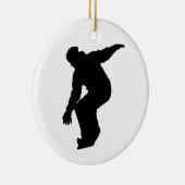 Silhouet van snowboarder keramisch ornament (Rechts)