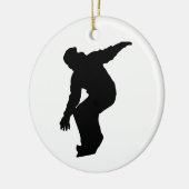 Silhouet van snowboarder keramisch ornament (Links)