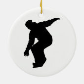 Silhouet van snowboarder keramisch ornament (Achterkant)