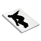 Silhouet van snowboarder notitieboek (Rechterzijde)