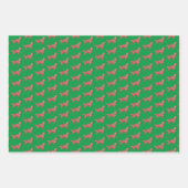Silhouet van Springer Spaniel Groen Prettig Kerstf Inpakpapier Vel (Voorkant 3)