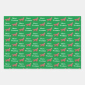 Silhouet van Springer Spaniel Groen Prettig Kerstf Inpakpapier Vel (Voorkant)