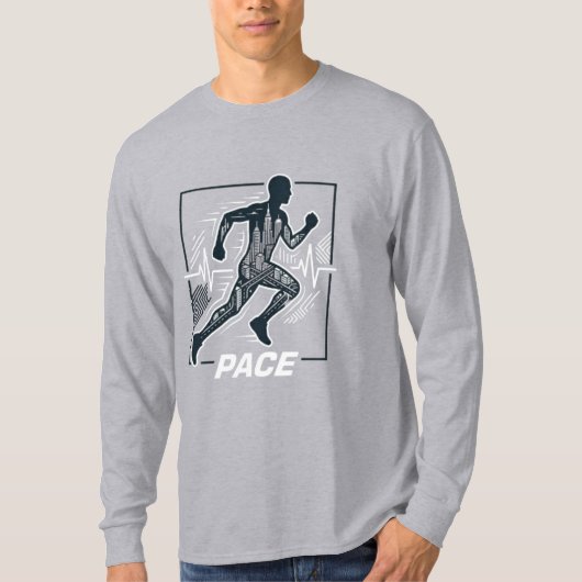 Silhouet van stedelijke hardloper t-shirt (Voorkant)