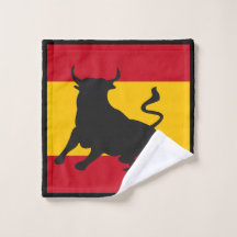 Silhouet van stier op Spaanse vlag