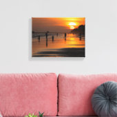 Silhouet van strandmensen Canvasprint Canvas Afdruk (Insitu (Woonkamer))