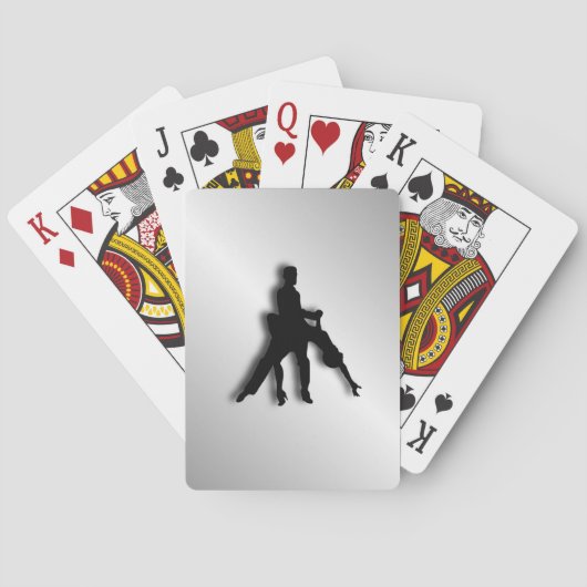 Silhouet van tangodansers speelkaarten (Achterkant)