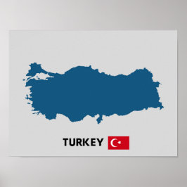 Silhouet van Turkije Poster