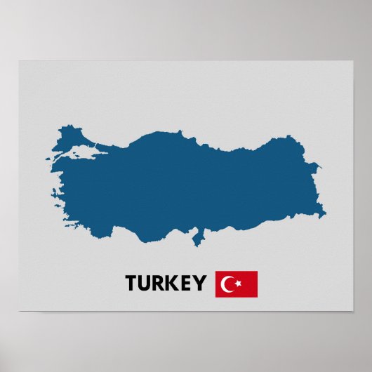Silhouet van Turkije Poster (Voorkant)