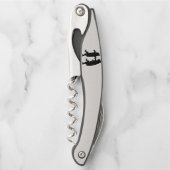 Silhouet van twee dansende zwarte Beren op wit Kurkentrekker (Voorkant)