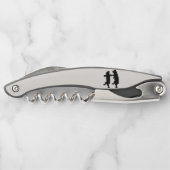 Silhouet van twee dansende zwarte Beren op wit Kurkentrekker (Achterkant)