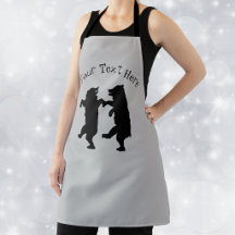 Silhouet van twee zwarte beren die samen dansen