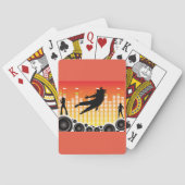 Silhouet van Urban Dance Party met Luidsprekers Pokerkaarten (Achterkant)