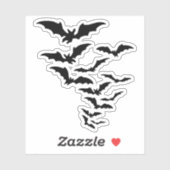 silhouet van vliegende vleermuiskolonie sticker (Vel)