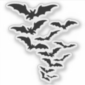 silhouet van vliegende vleermuiskolonie sticker (Voorkant)