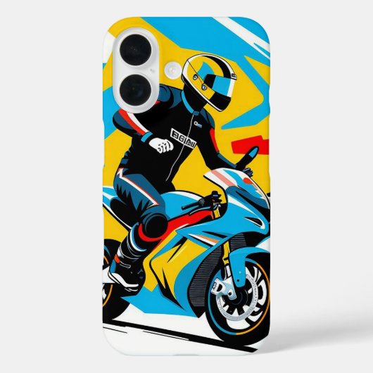 Silhouet van vrijheidsstrijder op motor onder het Case-Mate iPhone case (Achterkant)
