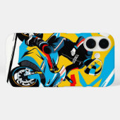 Silhouet van vrijheidsstrijder op motor onder het Case-Mate iPhone case (Achterkant (horizontaal))