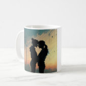 Silhouet van Vrouwen in Liefde Gepersonaliseerd Koffiemok (Voorkant links)