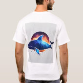 Silhouet van walvisstelsel. t-shirt (Achterkant)