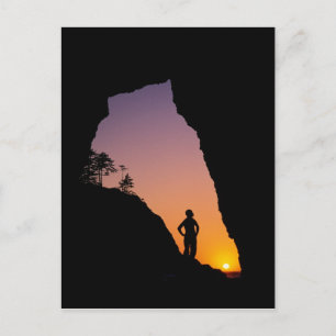 Silhouet van wandelaar, Point of the Arches, Briefkaart