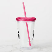 Silhouet van Zwart Zittend Konijn Side Profile Acryl Drinkbeker (Links)