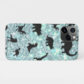 silhouet vis haai walvis gradient Sparkle galax iPhone Hoesje (Achterkant horizontaal)