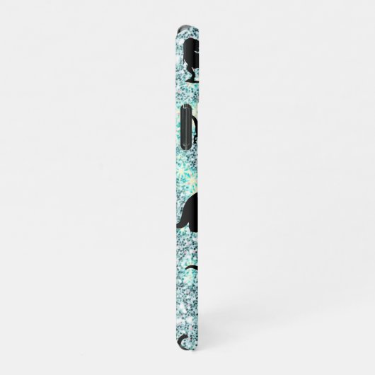 silhouet vis haai walvis gradient Sparkle galax iPhone Hoesje (Rechterkant)