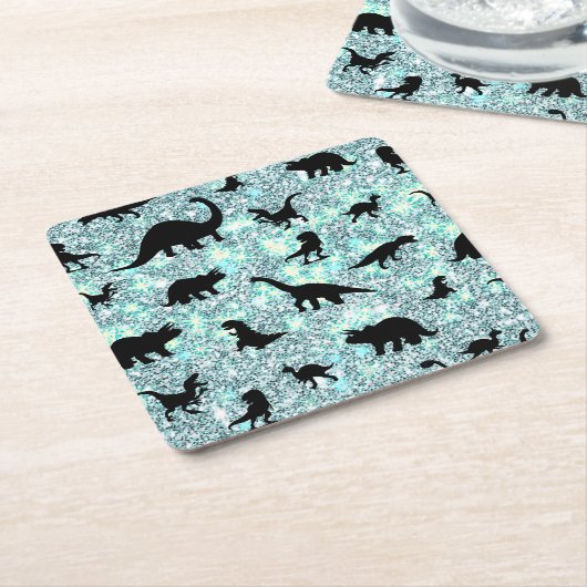 silhouet vis haai walvis gradient Sparkle galax Kartonnen Onderzetters (Schuin)