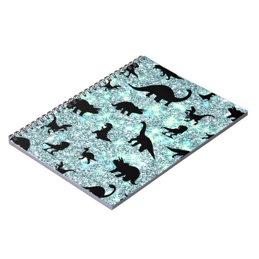 silhouet vis haai walvis gradient Sparkle galax Notitieboek (Linkerzijde)