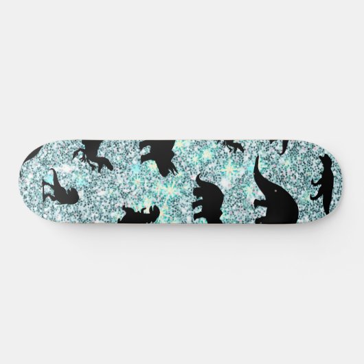 silhouet vis haai walvis gradient Sparkle galax Persoonlijk Skateboard (Horizontaal)