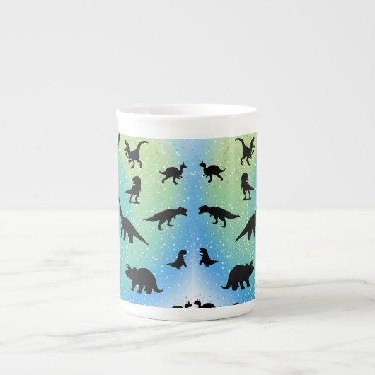 silhouet vis haai walvis gradient Sparkle galax Porselein Kop (Voorkant)