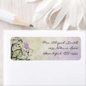  Silhouet Vlinder en Wijnstokken Adres Etiket (Insitu)