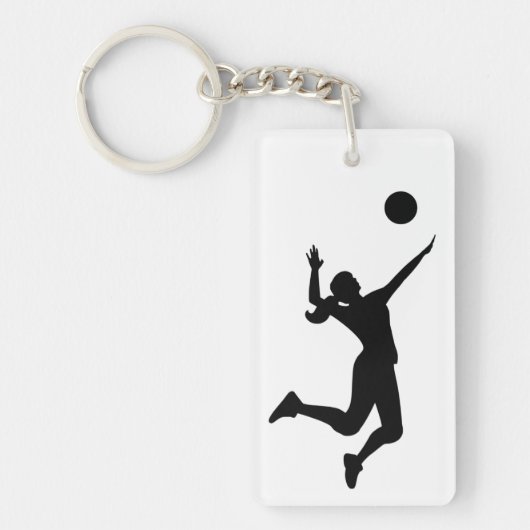 silhouet volleybal women sleutelhanger (Voorkant)
