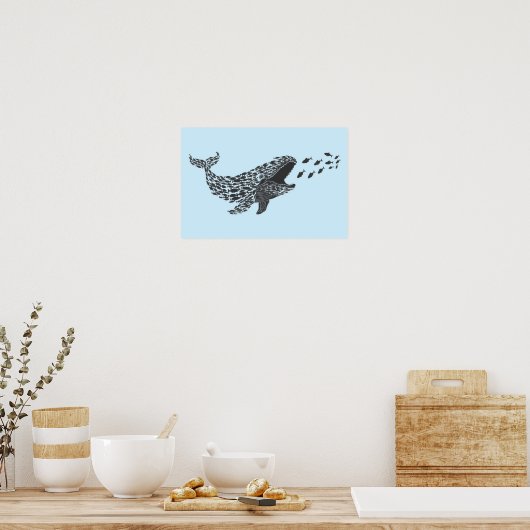 Silhouet Walvis Poster (Keuken)
