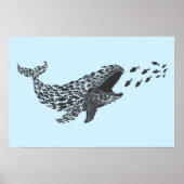 Silhouet Walvis Poster (Voorkant)